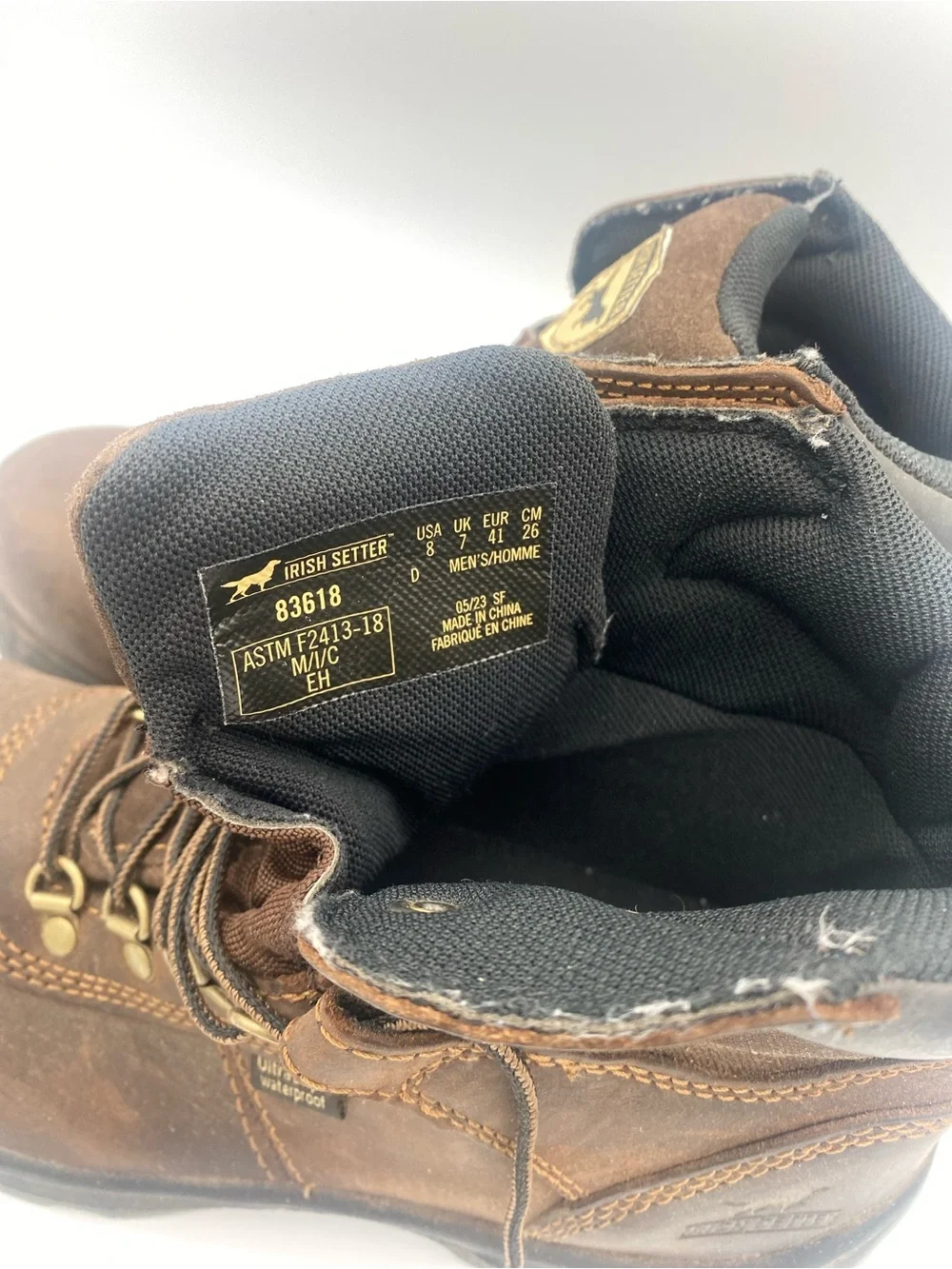 Irish Setter Brown Leather Lace-Up Men's Work Boots